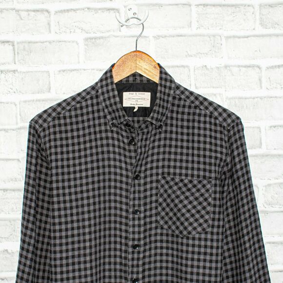 Rag & Bone Tailored Workwear Flannel Shirt Gray check Size XS - Picture 6 of 8